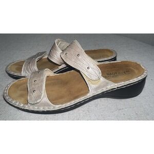 NAOT Metallic Leather Footbed Adjustable Sandals US Women's Sz 9 EU 40